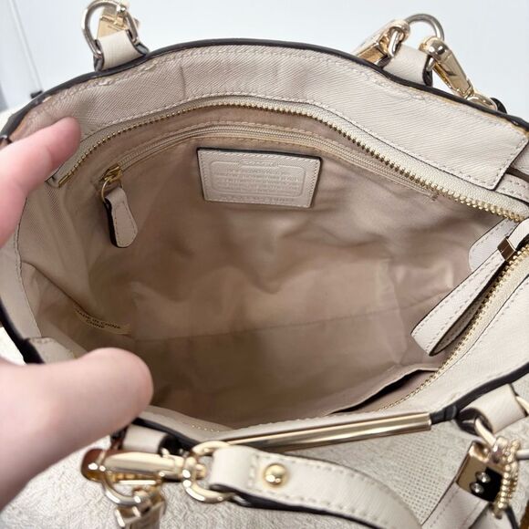 Coach Madison Mini North/South Tote Bag 29001 Parchment Saffiano Leather Purse - Picture 9 of 9